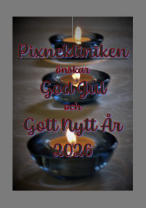 God jul och gott nytt år hälsning.
3 ljus i ittala ljuskoppar